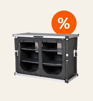 Faltbare Campingküche mit Regalen