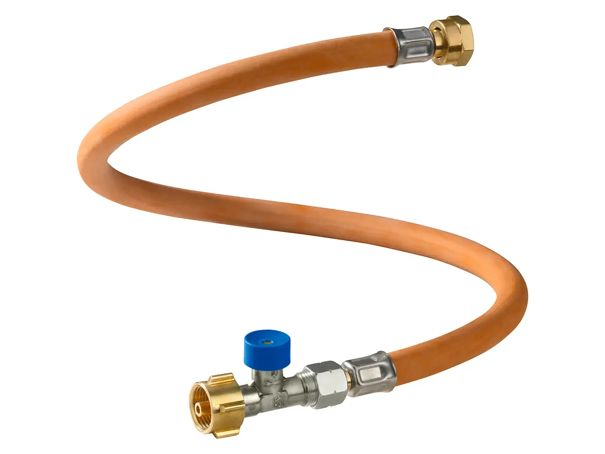 Flexibler Edelstahl-Gasschlauch 2 x 8mm Rohrstutzen - Gas Spezialist Flexibler Edelstahl-Gasschlauch 2 x 8mm Rohrstutzen - Gas Spezialist