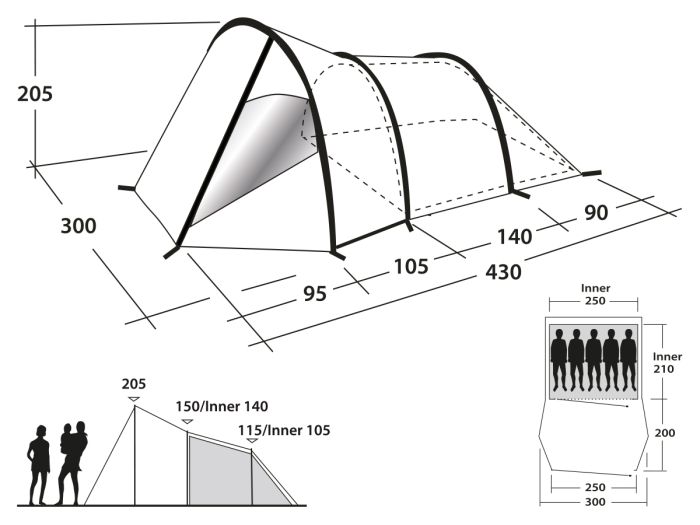 Outwell Vigor 5 Tunnelzelt