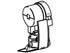 Thule Omnistor Endplatte und Kurbelwerk links 5200 Anthraziet