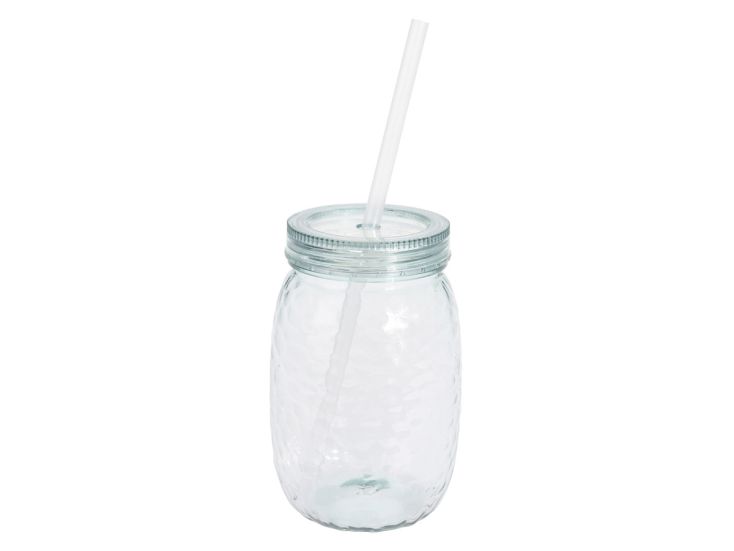 Excellent Houseware Trinkbecher mit Trinkhalm
