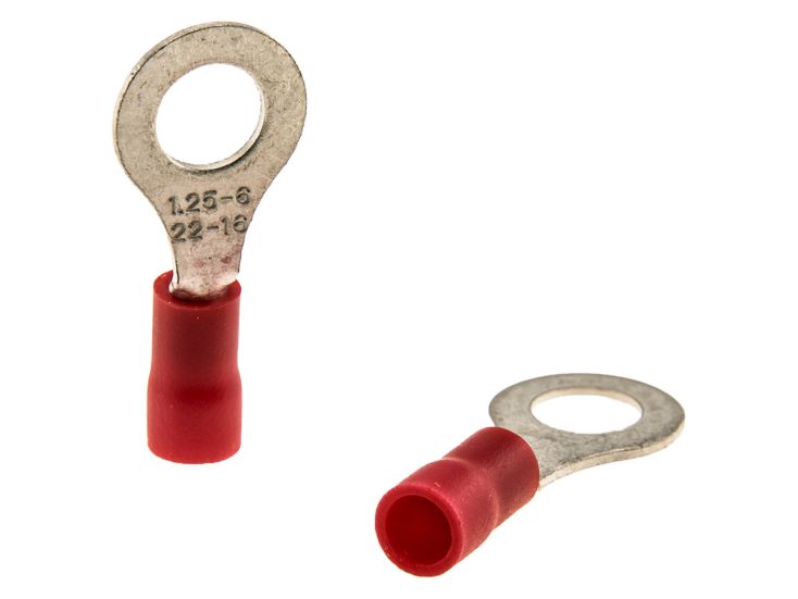 Ringkabelschuh rot Set mit 10 Stück - 6,4 MM