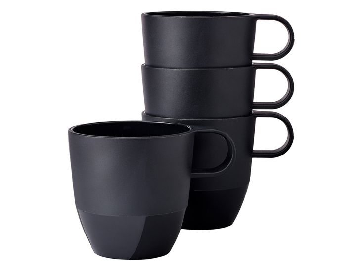 Mepal Silueta 300 ml Set von 4 Henkelbecher - Black
