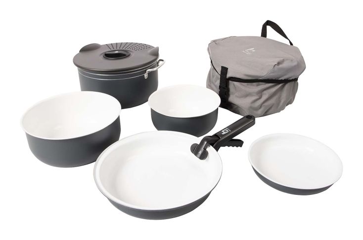 Bo-Camp Keramikbeschichtung 7-teiliges Camping Topfset