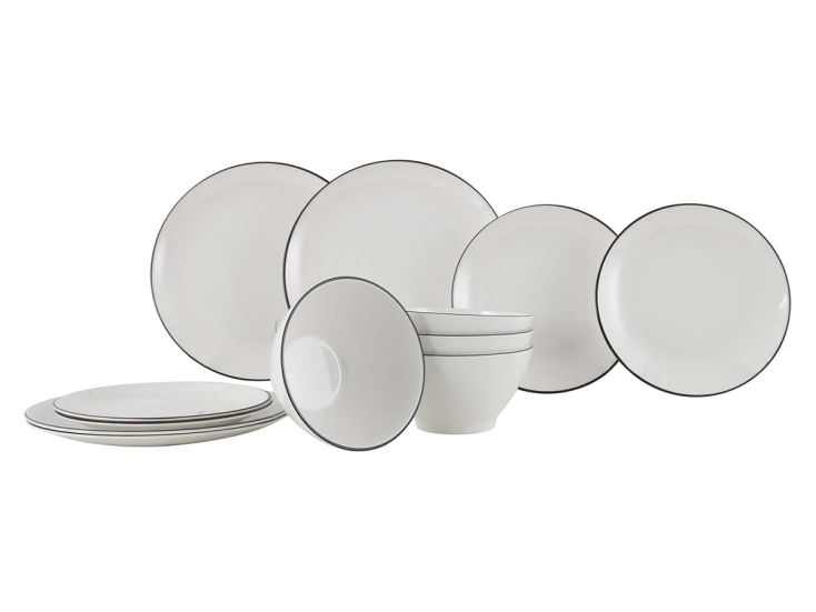 Gimex Linea Line 12-teiliges Geschirrset - Black