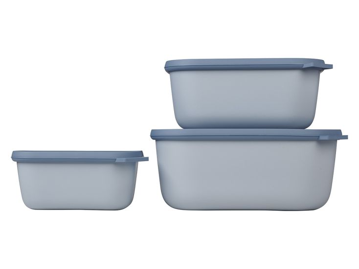 Mepal Cirqula 3-teilige rechteckige XL-Frischhalteboxen - Blue
