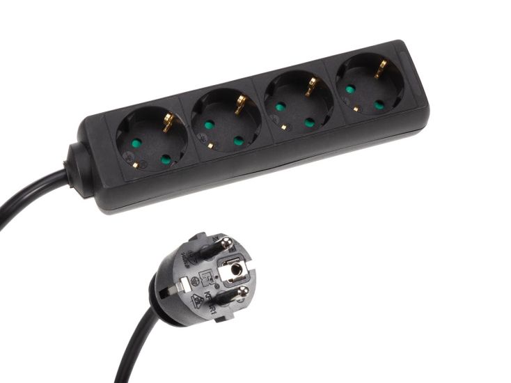 HQ-Power EB4STB25HQ-G 4-weg stekkerdoos met krimpkous - 1,5 meter