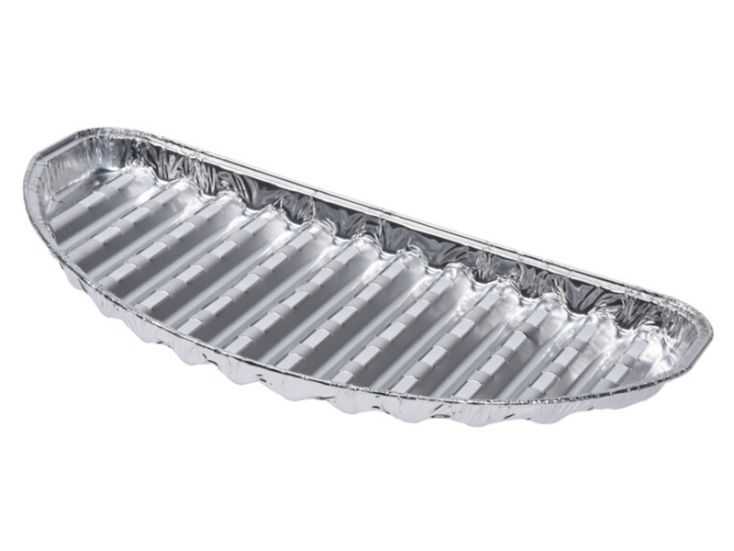 BBQ 32 x 19 x 1,8 cm halbrunde Aluminium Grillschale - 4 Stück