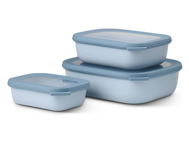 Mepal Cirqula 3-teilig Rechteckige Frischhalteboxen - Light Blue