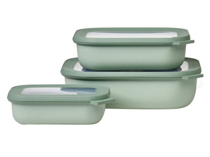Mepal Cirqula 3-teilig Rechteckige Frischhalteboxen - Green