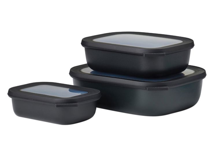 Mepal Cirqula 3-teilig Rechteckige Frischhalteboxen - Black