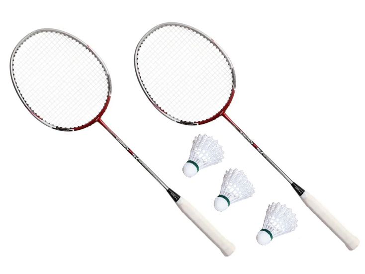 Campingwise badminton set - 2 rackets en 12 shuttles