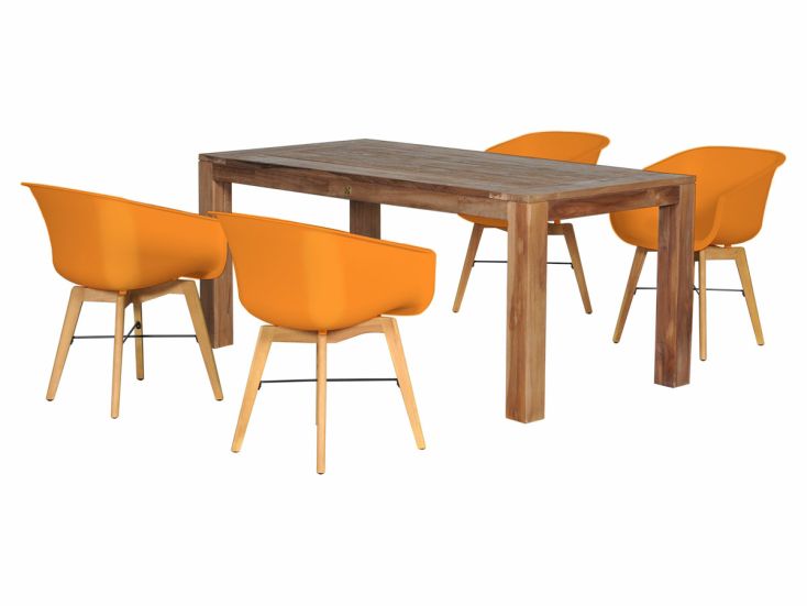 Amalia Wood Indian Orange Evora 180 Diningset Amalia Wood Indian Orange Evora 180 Diningset