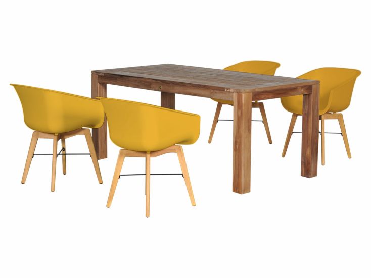 Amalia Wood Yellow Curry Evora 180 Diningset Amalia Wood Yellow Curry Evora 180 Diningset