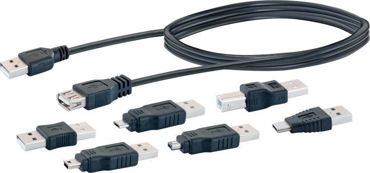 Schwaiger USB 2.0 Anschlussset 7-teilig