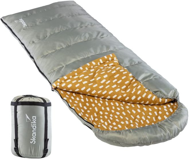 Skandika Dundee Flanell RV links grauer Schlafsack