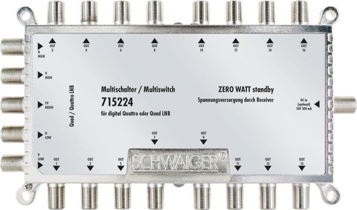 Schwaiger 715224 16 Eingänge steckernetzgerät Sat-Multischalter
