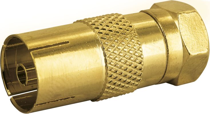 Schwaiger Adapter, vergoldet F-Stecker/Koax-Buchse