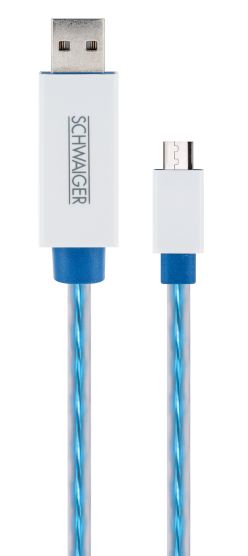 Schwaiger 0,8 Meter leuchtendes Micro USB Sync und Ladekabel