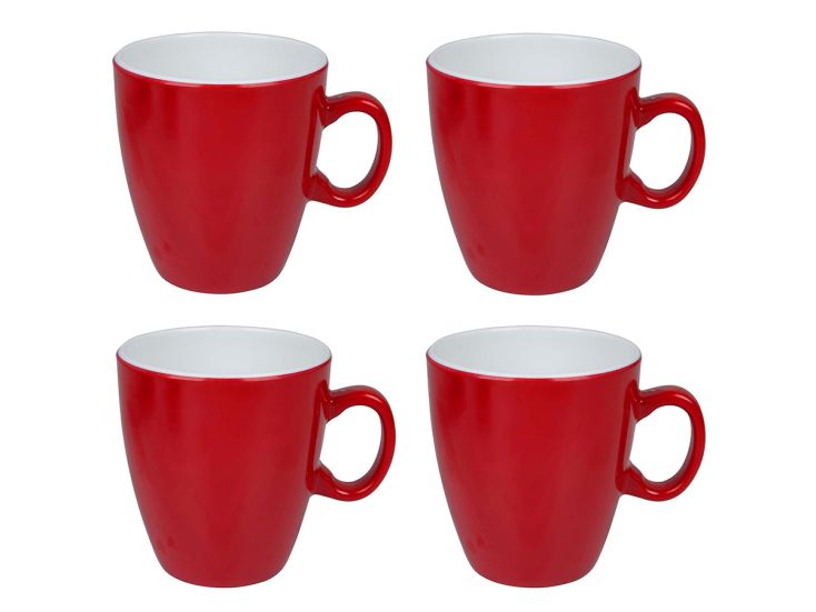 Bo-Camp Two-Tone Set van 4 Melamin Becher - Red