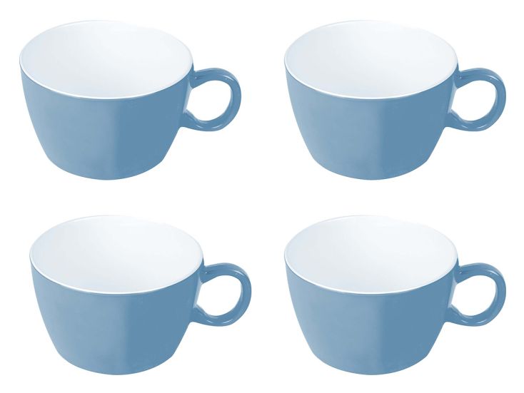 Bo-Camp Two-Tone Set von 4 Melamin Suppenschüssel - Blue
