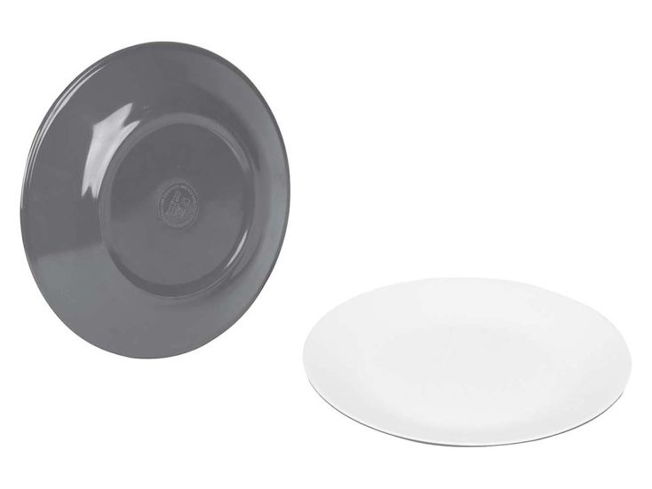 Bo-Camp Two-Tone set von 4 Frühstücksteller - Grey