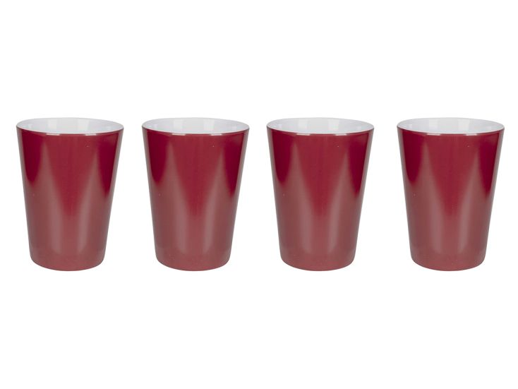 Bo-Camp Two-Tone Set von 4 Melamin-Becher - Red