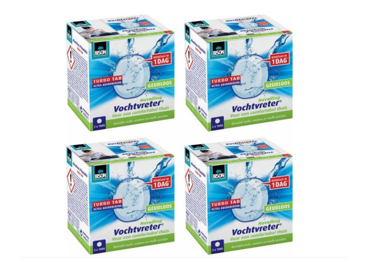 Bison 2 x 100 gram vochtvreter navulling - 4 stuks