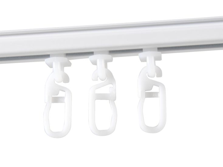 150 cm Vorhangschiene mit Gardinengleiter - Weiß