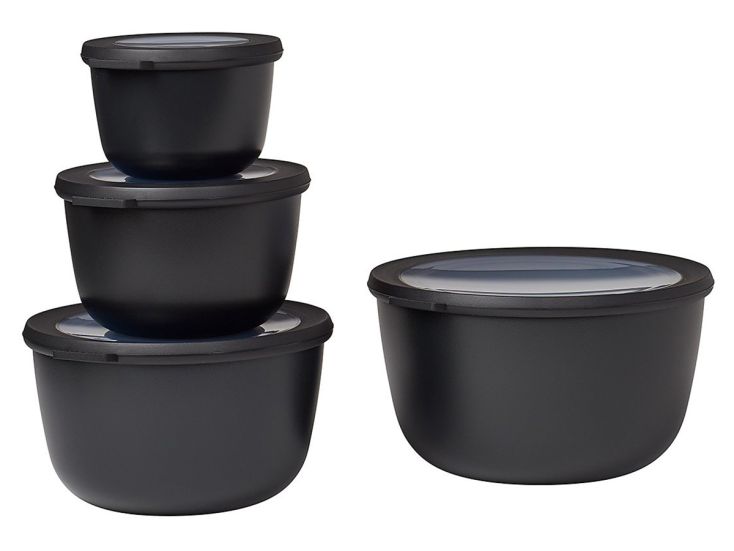 Mepal Cirqula 4er-Set runder XL-Frischhalteboxen - Black