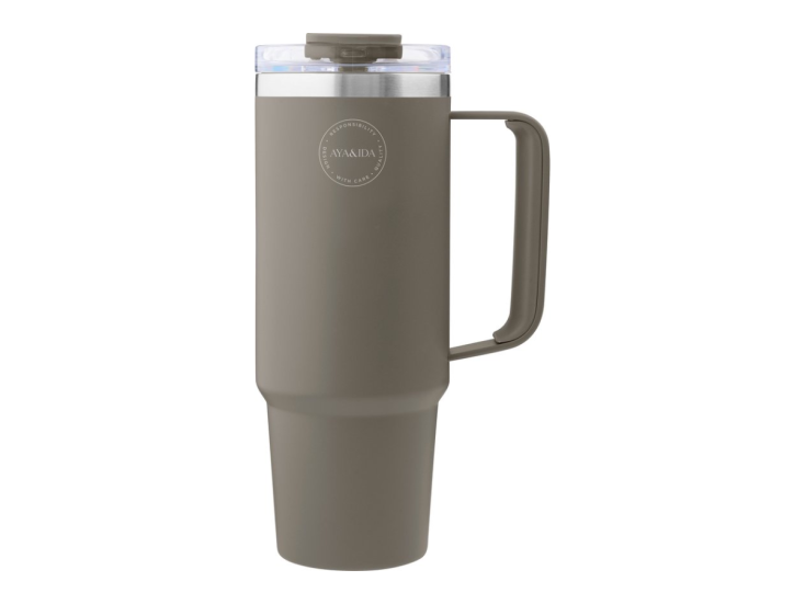 AYA&IDA 885 ml Thermobecher mit Strohhalm - Driftwood