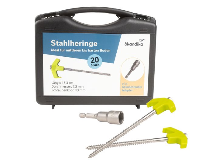 Skandika set van 20 stalen schroefharingen