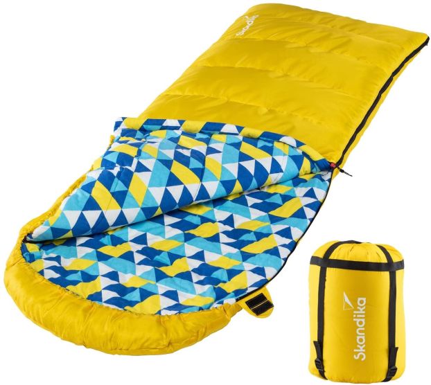 Skandika Dundee Flanell RV rechts gelber Schlafsack