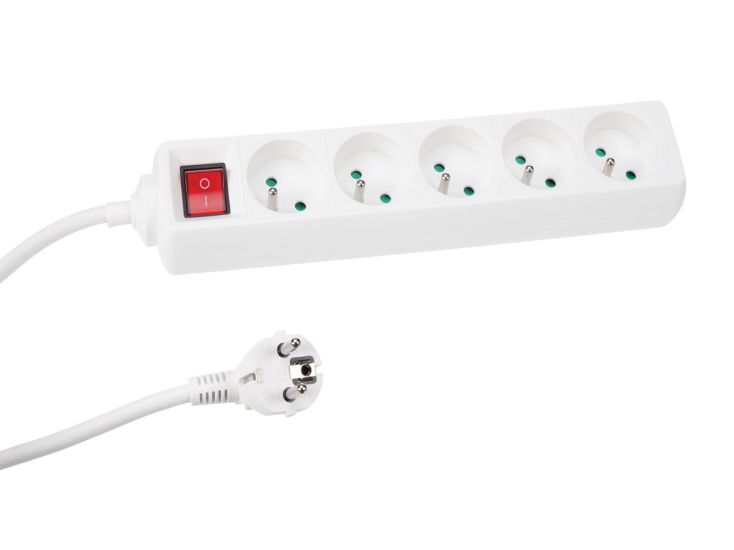 Perel EB5S 5-voudige stekkerdoos - 1,5 meter