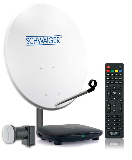 Schwaiger SAT8240HD Aluminium 72 cm Satellitenanlage Set – weiß