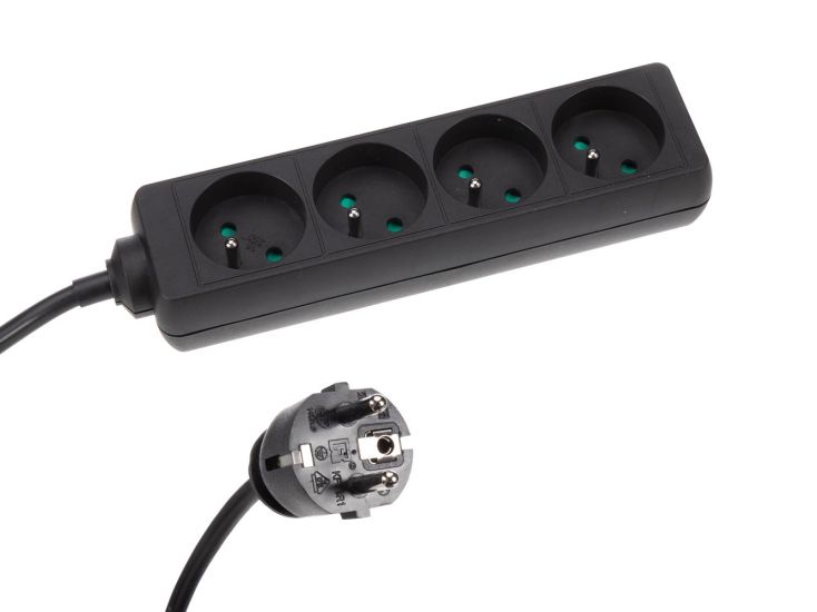 HQ-Power EB4STBHQ-5 4-voudige stekkerdoos met krimpkous - 5 meter