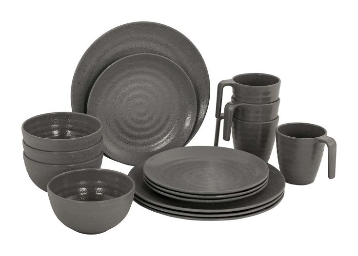 Bo-Camp Stone 16-teiliges Geschirrset - Grey