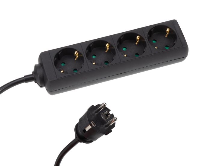 HQ-Power EB4STBHQ-5-G 4-weg stekkerdoos met krimpkous - 5 meter
