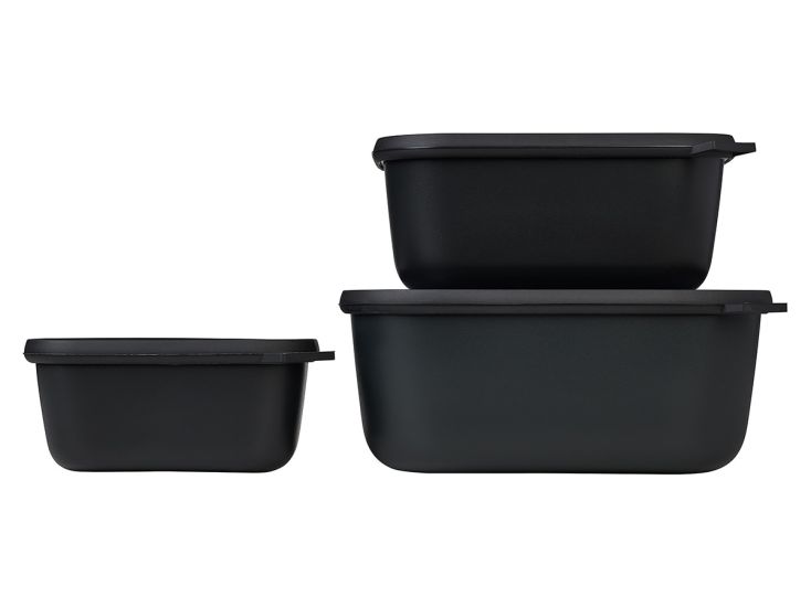 Mepal Cirqula 3-teilige rechteckige XL-Frischhalteboxen - Black