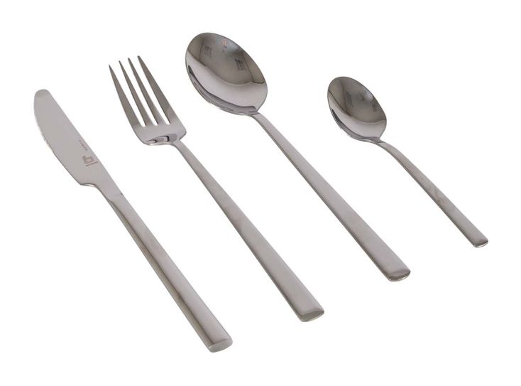 Bo-Camp silbernes 4-Personen Besteckset