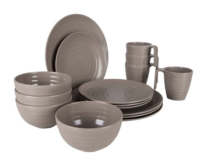 Bo-Camp Stone 16-teiliges Geschirrset - Beige