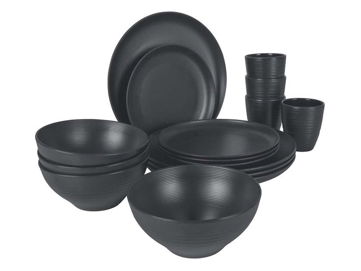 Bo-Camp Industrial Orville 16-teiliges Geschirrset - Anthracite
