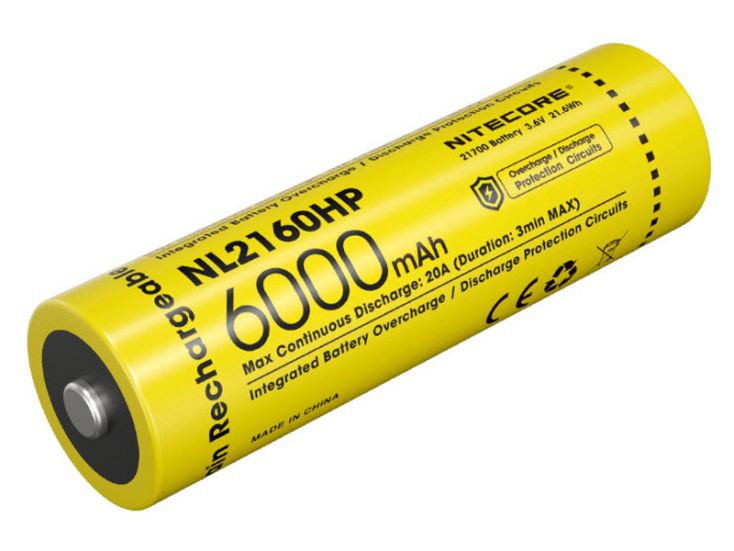 Nitecore NL2160HP Oplaadbare 21700 Li-Ion batterij - 6000mAh