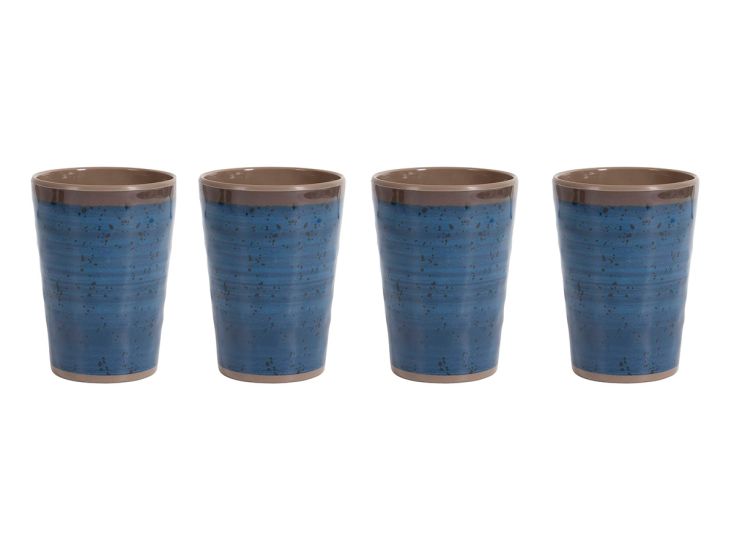Bo-Camp Halo Set von 4 melamine Bechern - Blue