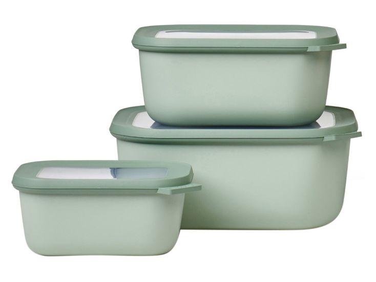 Mepal Cirqula 3-teilige rechteckige XL-Frischhalteboxen - Green
