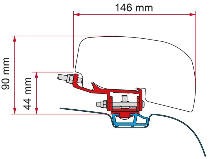 Fiamma F40Van Adapter VW T5 / T6 mit C-Schiene