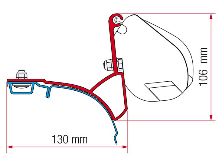 Zweite Chance Fiamma F35 Adapter VW T5/T6 Multivan Transporter ab 2003