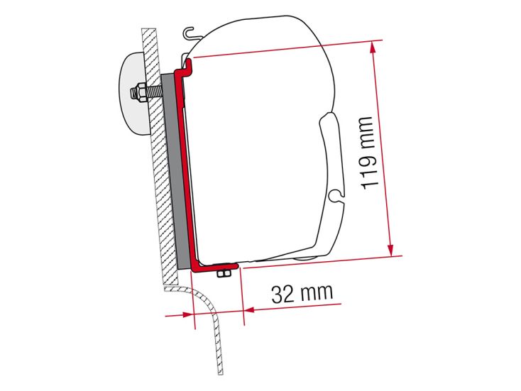 Fiamma F45 Adapter High Roof Adapter Westfalia