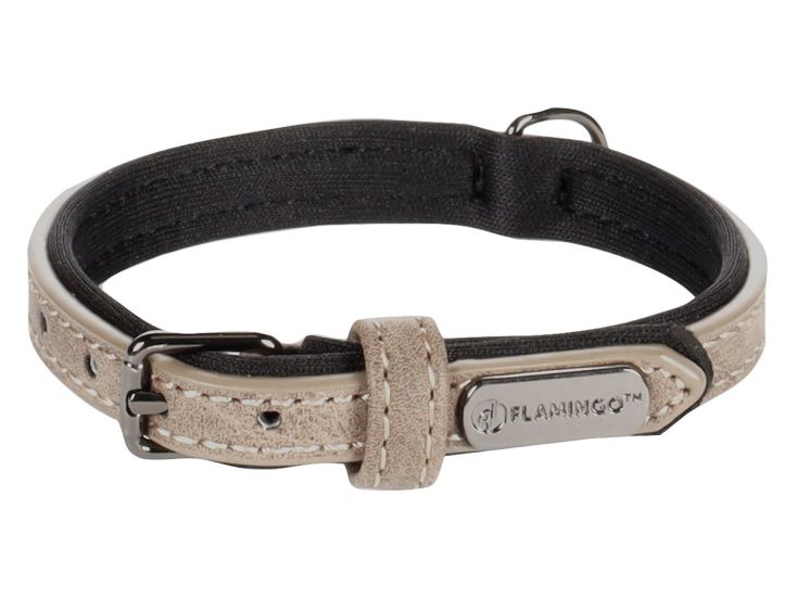 Flamingo Delu Taupe Halsband - XXL