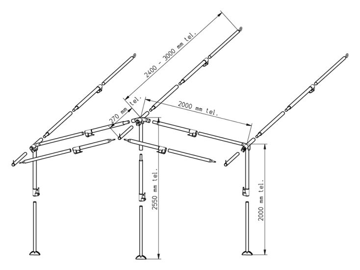 Piper Vorzelt Gestänge PowerGrip Aluminium 28 mm Größe 2 - 7